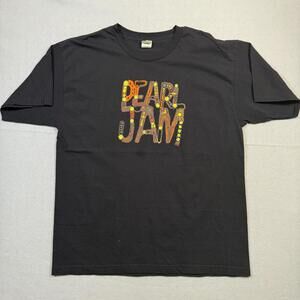 Pearl Jam Bear Jam Graphic T Shirt Bayside USA Made Organic Cotton Black Mens XL